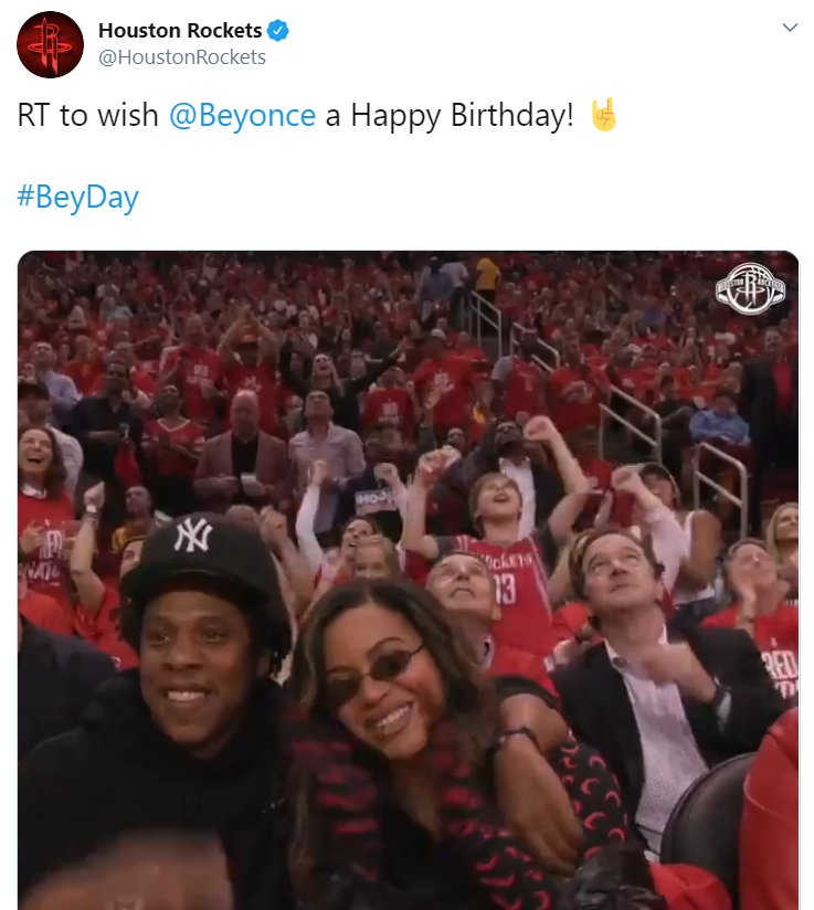Houston Rockets Greets Beyoncé Happy Birthday