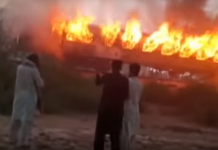 Pakistan train fire