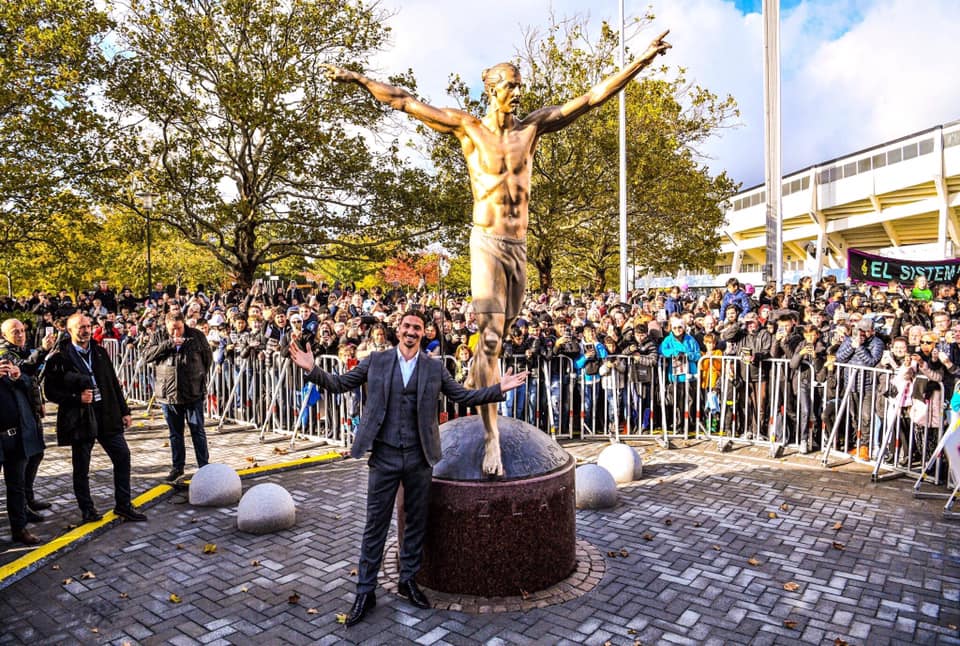 Zlatan Ibrahimovic statue vandalized after he invested with rival football club