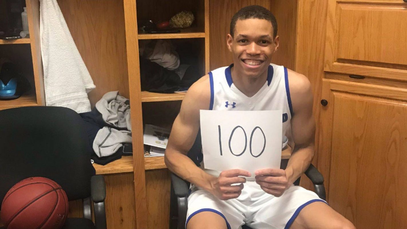 College basketball player JJ Culver scores 100 points in a game J