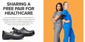 Crocs free shoes for healthcare workers